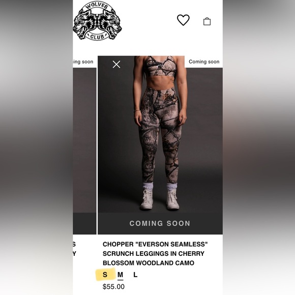 Darc Sport Chopper Scrunch Leggings in Cherry Blossom Woodland Camo Size S - Picture 2 of 14